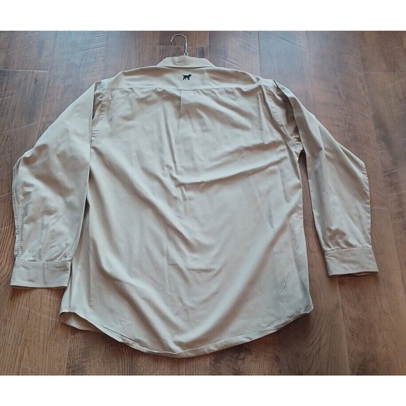 Labrador Apparel Long Sleeve Tan Khaki Medium Button Down Shirt Mens Medium - Picture 7 of 16